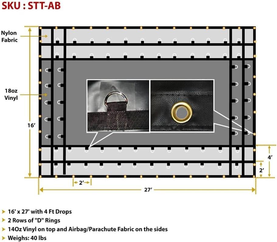 imageAirbagParachute Fabric Heavy Duty 14oz Machinery Tarp 30 x 30  Black2  Pack