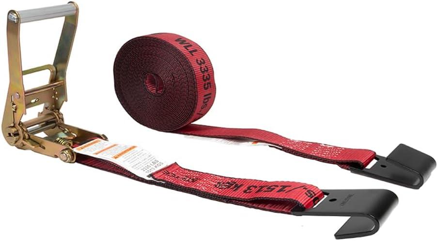 imageMytee Products 10 Pack Kinedyne Ratchet Straps with Flat Hooks 2quot x 30 Ratchet Straps Yellow  10000 Lbs Breaking Strength  TieDown Ratchet Straps for Flatbed Truck Trailers PickupRed