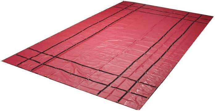 imageMytee Products 16 x 18 Flatbed Truck 18 Oz Steel Tarp with 4 FT Drop ampamp Flap  Black Heavy Duty Vinyl Waterproof Tarp for Trailers to Protect Cargo from Wind Rain Snow and SunRed