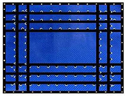 imageMytee Products 16 x 18 Flatbed Truck 18 Oz Steel Tarp with 4 FT Drop ampamp Flap  Black Heavy Duty Vinyl Waterproof Tarp for Trailers to Protect Cargo from Wind Rain Snow and SunBlue