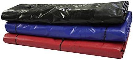 imageMytee Products 16 x 18 Flatbed Truck 18 Oz Steel Tarp with 4 FT Drop ampamp Flap  Black Heavy Duty Vinyl Waterproof Tarp for Trailers to Protect Cargo from Wind Rain Snow and SunRed