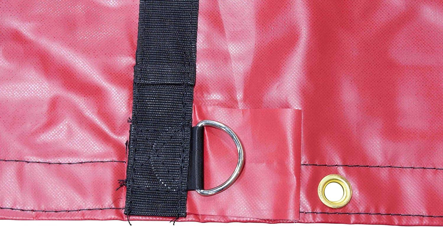 imageMytee Products 16 x 18 Flatbed Truck 18 Oz Steel Tarp with 4 FT Drop ampamp Flap  Black Heavy Duty Vinyl Waterproof Tarp for Trailers to Protect Cargo from Wind Rain Snow and SunRed