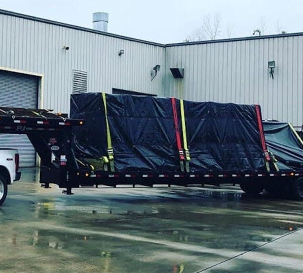 imageMytee Products 16 x 24 Flatbed Truck Tarps Heavy Duty 18oz Steel Tarp  BlackBlack