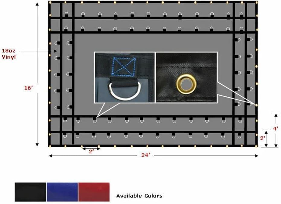 imageMytee Products 16 x 24 Flatbed Truck Tarps Heavy Duty 18oz Steel Tarp  BlackBlack