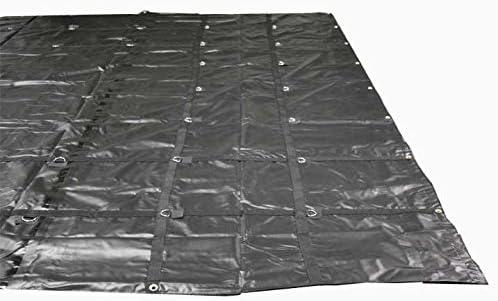 imageMytee Products 16 x 27 Black Steel Tarp for Heavy Duty Truck Cargo  18 Oz Vinyl Flatbed Tarps with 4 Drop  Waterproof Tarp for Trailers to Protect Cargo from Wind Rain Snow and Sun
