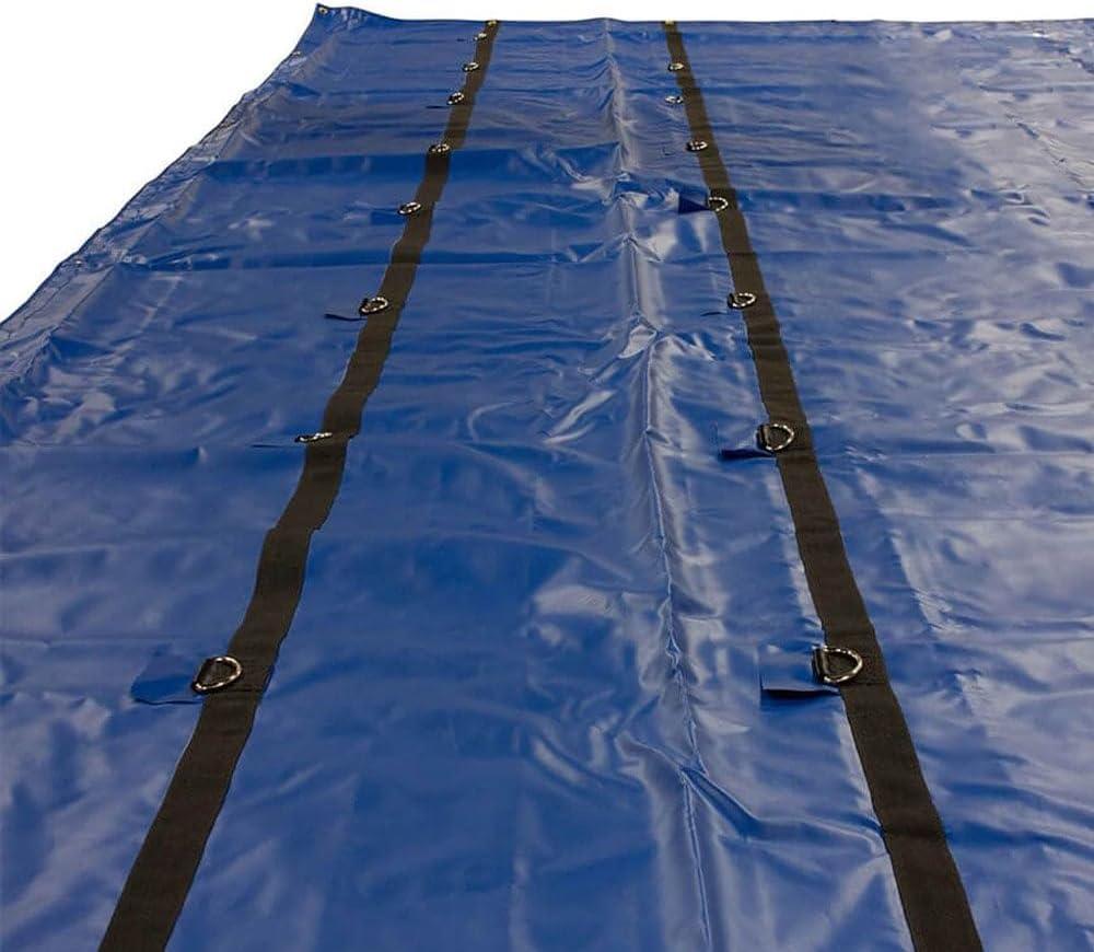 imageMytee Products 16 x 27 Flatbed Truck 14 Oz Superlight Steel Tarp with 4 FT Drop  Black Heavy Duty Vinyl Waterproof Tarp for Trailers to Protect Cargo from Wind Rain Snow and SunBlue