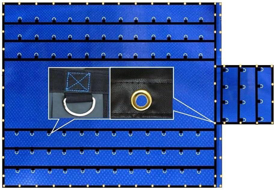 imageMytee Products 16 x 27 Flatbed Truck 14 Oz Superlight Steel Tarp with 4 FT Drop  Black Heavy Duty Vinyl Waterproof Tarp for Trailers to Protect Cargo from Wind Rain Snow and SunBlue