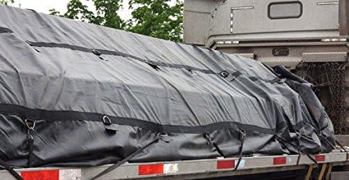 imageMytee Products 16 x 27 Flatbed Truck 14 Oz Superlight Steel Tarp with 4 FT Drop  Black Heavy Duty Vinyl Waterproof Tarp for Trailers to Protect Cargo from Wind Rain Snow and SunRed