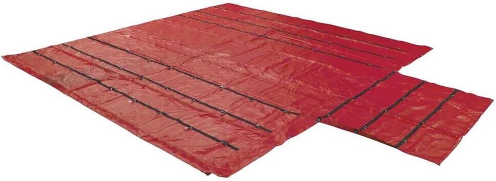 imageMytee Products 16 x 27 Flatbed Truck 14 Oz Superlight Steel Tarp with 4 FT Drop  Black Heavy Duty Vinyl Waterproof Tarp for Trailers to Protect Cargo from Wind Rain Snow and SunRed