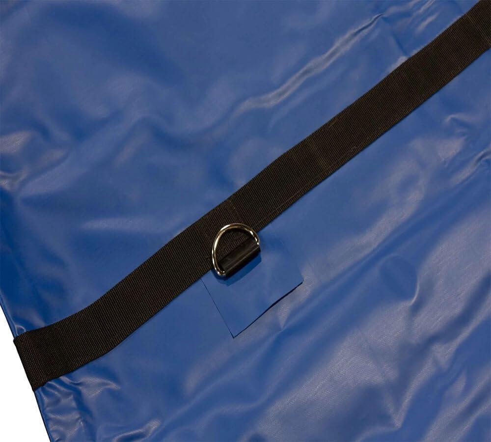 imageMytee Products 16 x 27 Flatbed Truck 14 Oz Superlight Steel Tarp with 4 FT Drop  Black Heavy Duty Vinyl Waterproof Tarp for Trailers to Protect Cargo from Wind Rain Snow and SunBlue