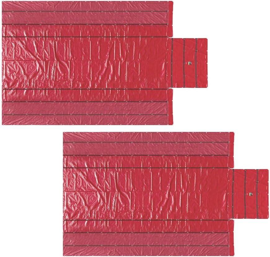 imageMytee Products 16 x 27 Flatbed Truck 14 Oz Superlight Steel Tarp with 4 FT Drop  Black Heavy Duty Vinyl Waterproof Tarp for Trailers to Protect Cargo from Wind Rain Snow and SunRed