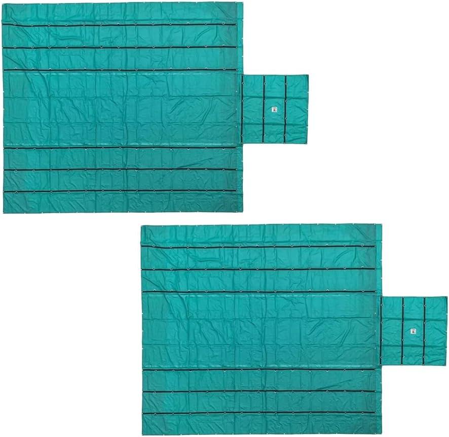 imageMytee Products 16 x 27 Flatbed Truck 18 Oz Steel Tarp with 4 FT Drop ampamp Flap  Black Heavy Duty Vinyl Waterproof Tarp for Trailers to Protect Cargo from Wind Rain Snow and SunGreen