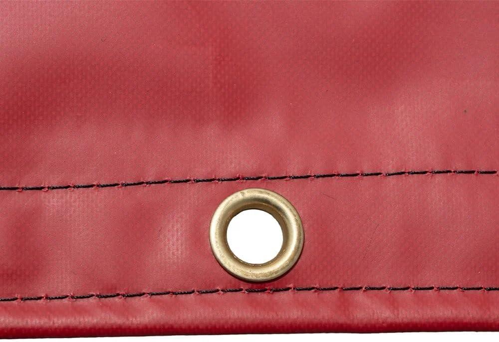 imageMytee Products 16 x 27 Flatbed Truck 18 Oz Steel Tarp with 4 FT Drop ampamp Flap  Black Heavy Duty Vinyl Waterproof Tarp for Trailers to Protect Cargo from Wind Rain Snow and SunRed