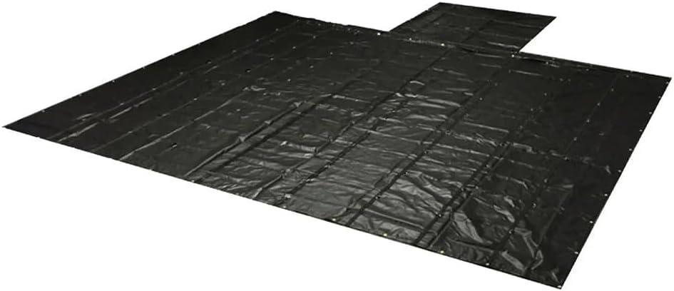 imageMytee Products 16 x 27 Flatbed Truck 18 Oz Steel Tarp with 4 FT Drop ampamp Flap  Black Heavy Duty Vinyl Waterproof Tarp for Trailers to Protect Cargo from Wind Rain Snow and SunBlack