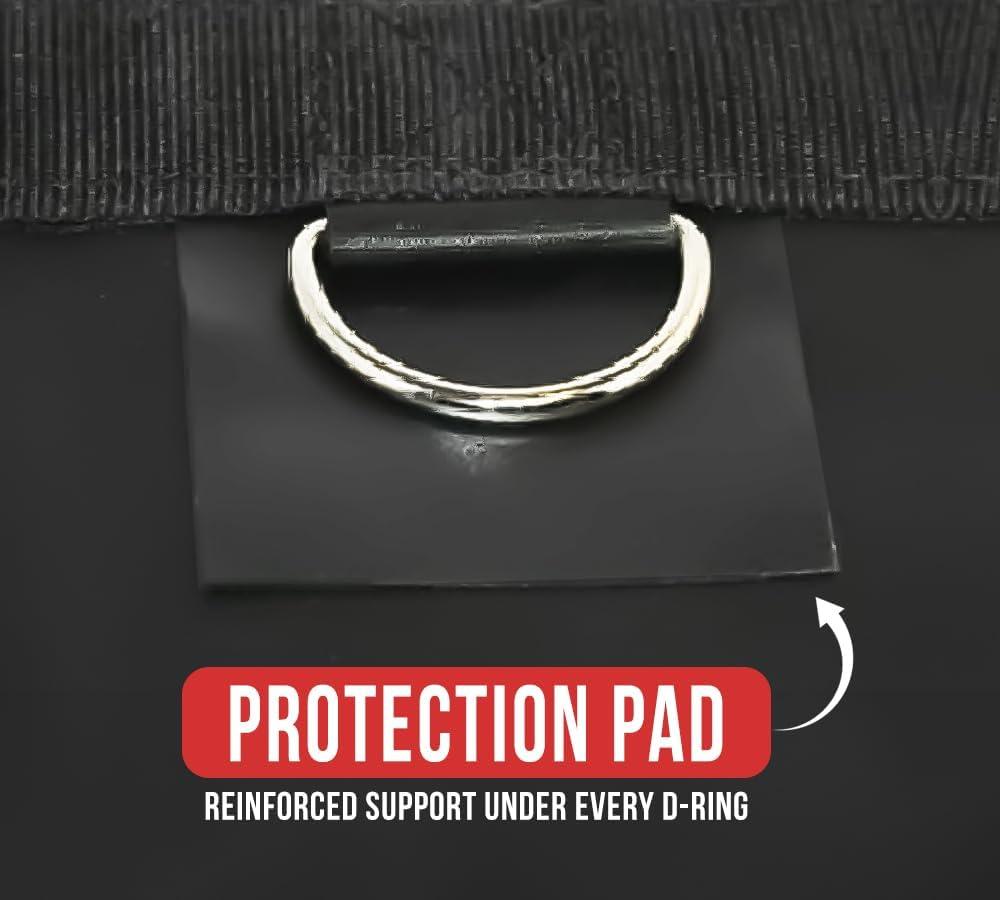 imageMytee Products 16 x 27 Flatbed Truck 18 Oz Steel Tarp with 4 FT Drop ampamp Flap  Black Heavy Duty Vinyl Waterproof Tarp for Trailers to Protect Cargo from Wind Rain Snow and SunBlack