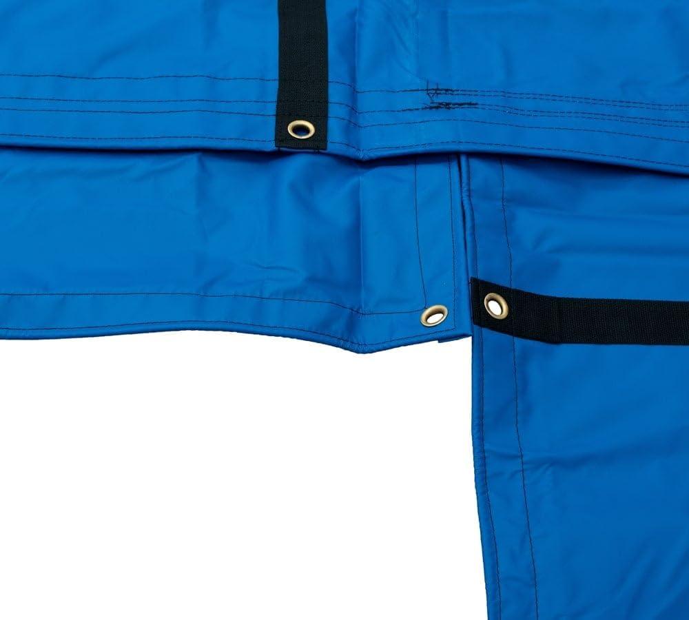 imageMytee Products 16 x 27 Flatbed Truck 18 Oz Steel Tarp with 4 FT Drop ampamp Flap  Black Heavy Duty Vinyl Waterproof Tarp for Trailers to Protect Cargo from Wind Rain Snow and SunBlue