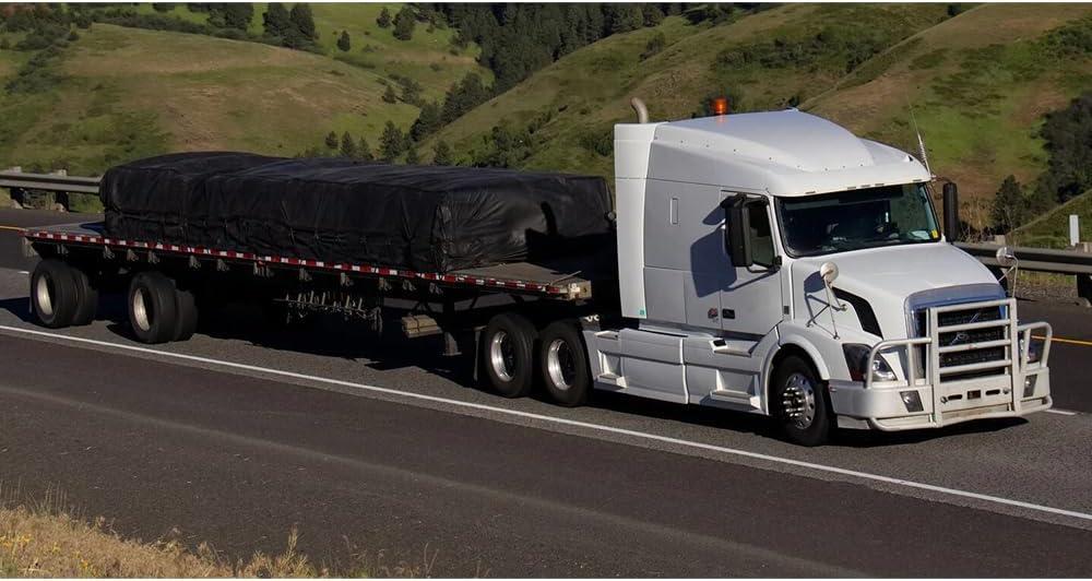imageMytee Products 16 x 27 Flatbed Truck 18 Oz Steel Tarp with 4 FT Drop ampamp Flap  Black Heavy Duty Vinyl Waterproof Tarp for Trailers to Protect Cargo from Wind Rain Snow and SunGreen