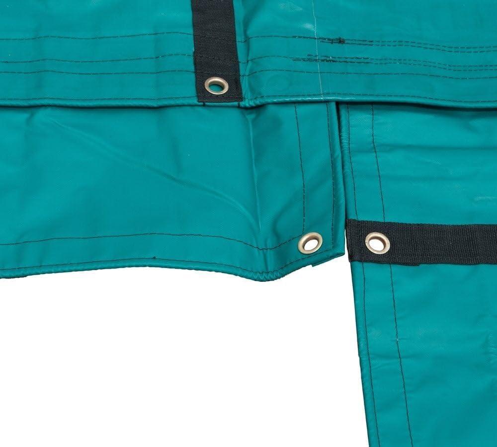 imageMytee Products 16 x 27 Flatbed Truck 18 Oz Steel Tarp with 4 FT Drop ampamp Flap  Black Heavy Duty Vinyl Waterproof Tarp for Trailers to Protect Cargo from Wind Rain Snow and SunGreen