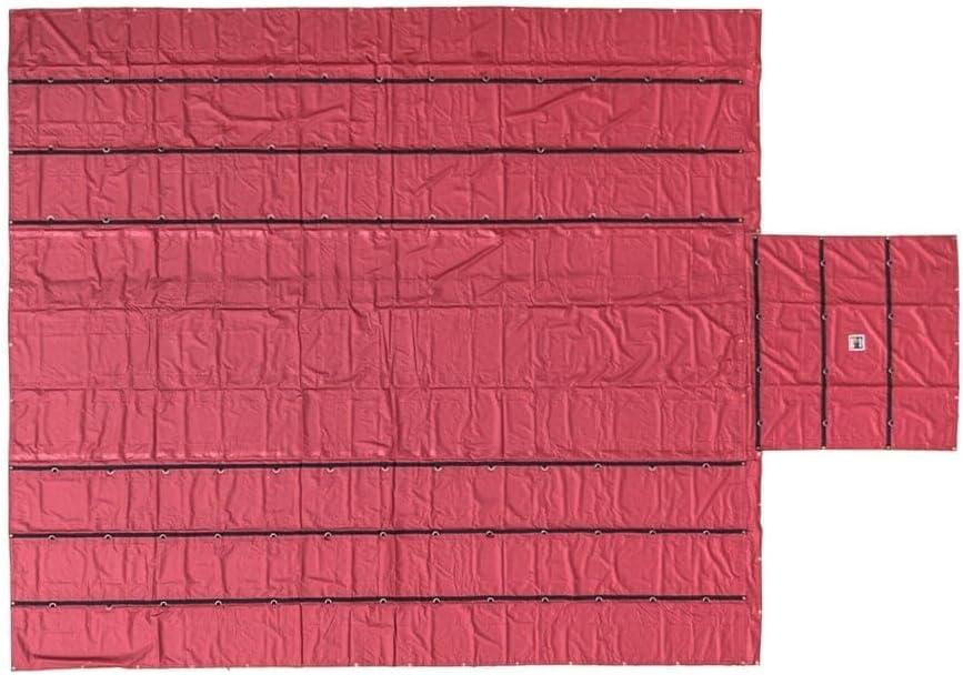 imageMytee Products 16 x 27 Flatbed Truck 18 Oz Steel Tarp with 4 FT Drop ampamp Flap  Black Heavy Duty Vinyl Waterproof Tarp for Trailers to Protect Cargo from Wind Rain Snow and SunRed