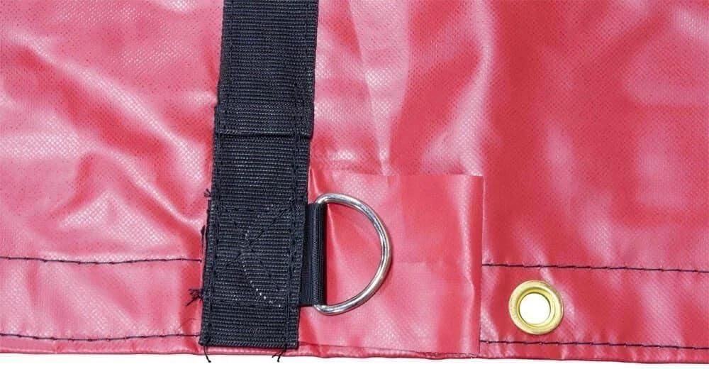 imageMytee Products 16 x 27 Flatbed Truck 18 Oz Steel Tarp with 4 FT Drop ampamp Flap  Black Heavy Duty Vinyl Waterproof Tarp for Trailers to Protect Cargo from Wind Rain Snow and SunRed