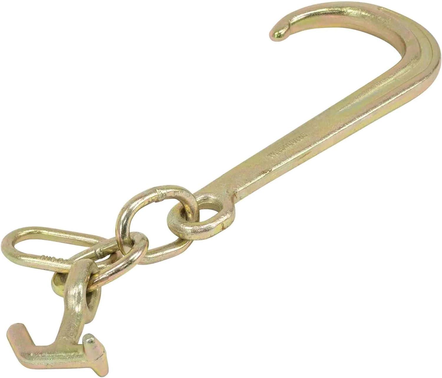 imageMytee Products 2 Pack 15quot Inch J Hook Heavy Duty Grade G70 Tow Axle Strap Wrecker Roll Back Clevis 54002  Pack