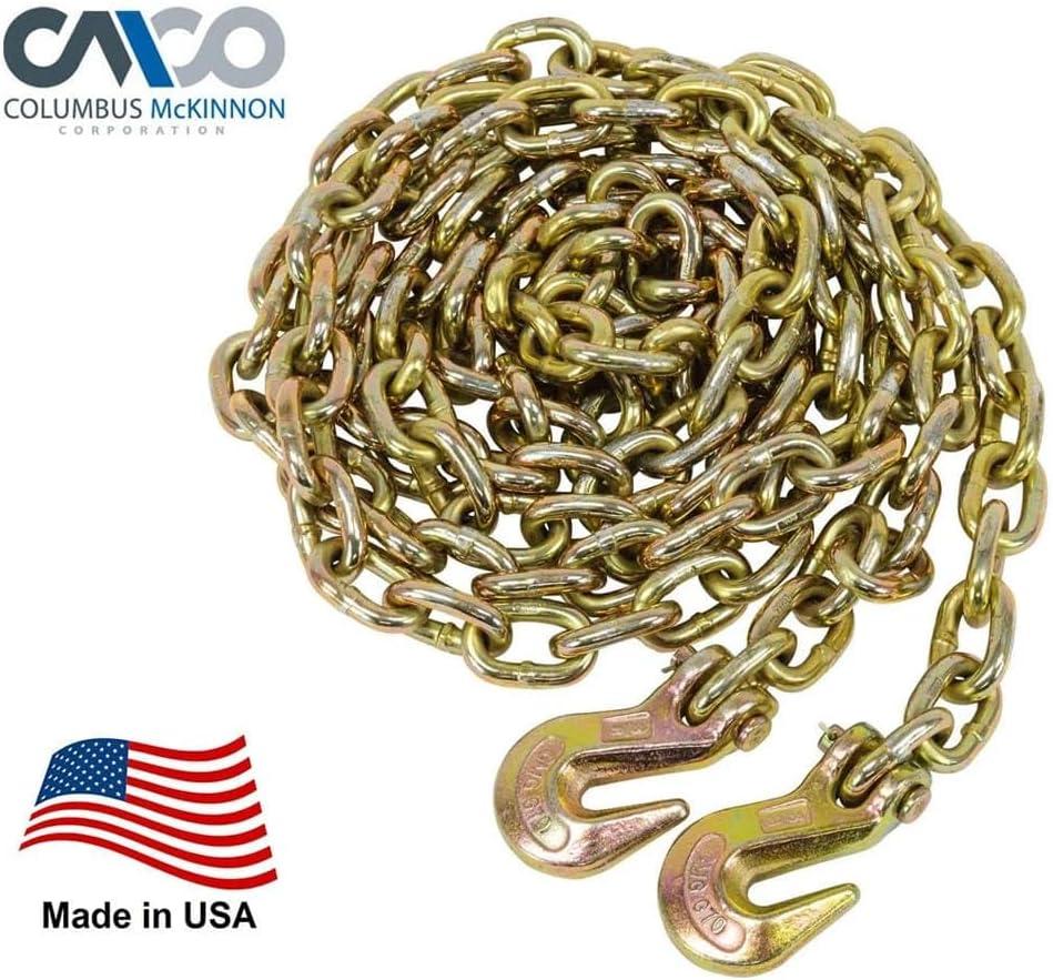 imageMytee Products 2 Pack 38quot x 16 Grade 70 Transport Binder Chain  Made in USA with G70 Grab Hooks  Tow Transport Binder Chain  6600 Lbs WLL38 x 20