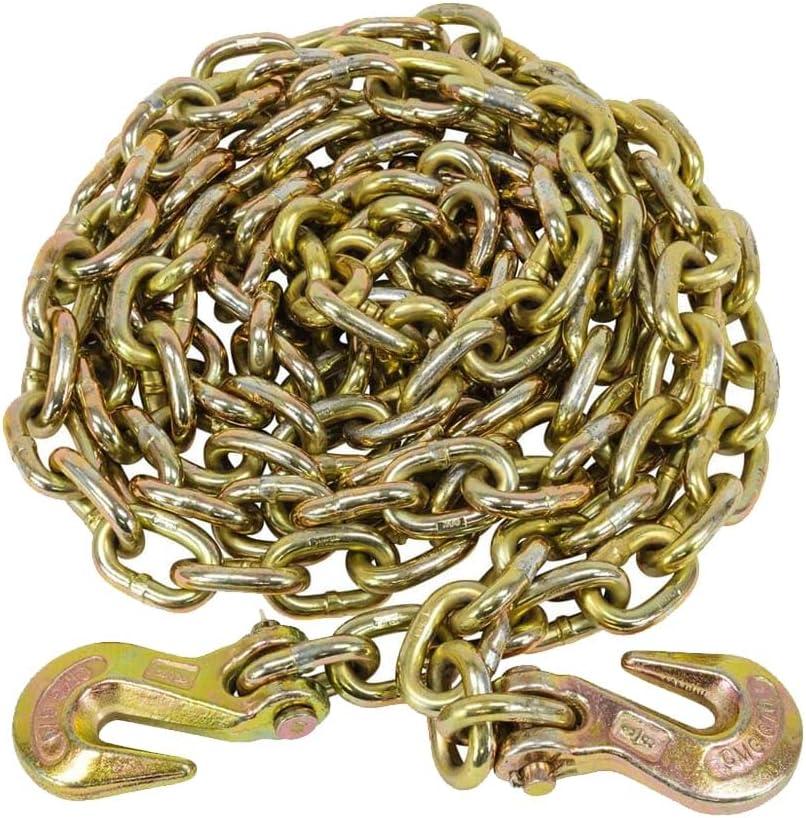 imageMytee Products 2 Pack 38quot x 16 Grade 70 Transport Binder Chain  Made in USA with G70 Grab Hooks  Tow Transport Binder Chain  6600 Lbs WLL38 x 20