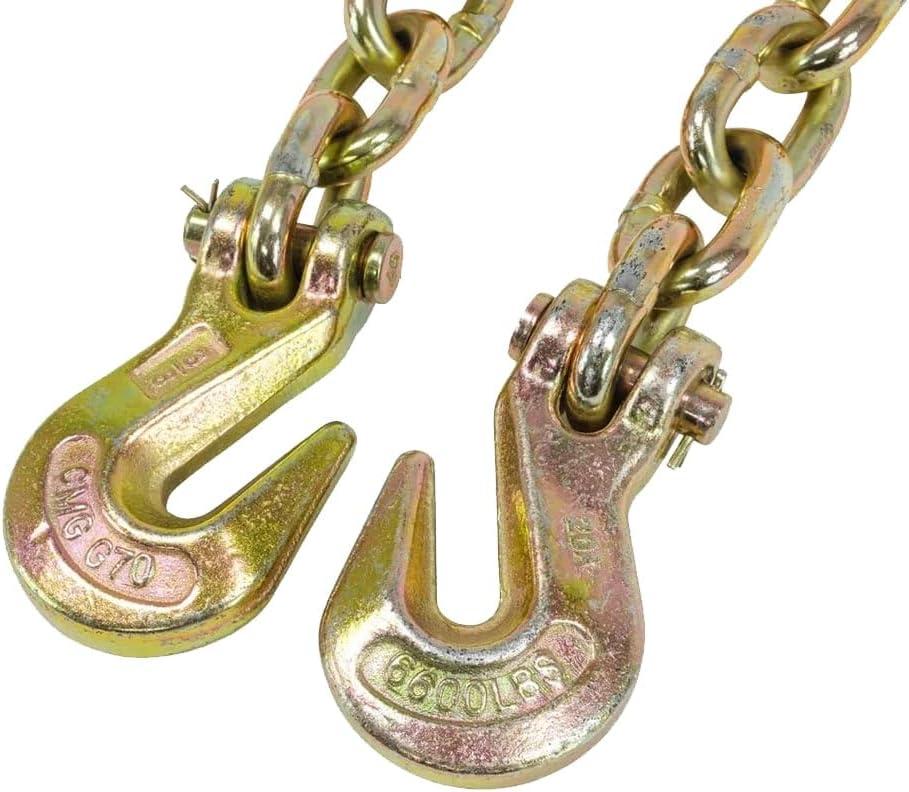 imageMytee Products 2 Pack 38quot x 16 Grade 70 Transport Binder Chain  Made in USA with G70 Grab Hooks  Tow Transport Binder Chain  6600 Lbs WLL38 x 20