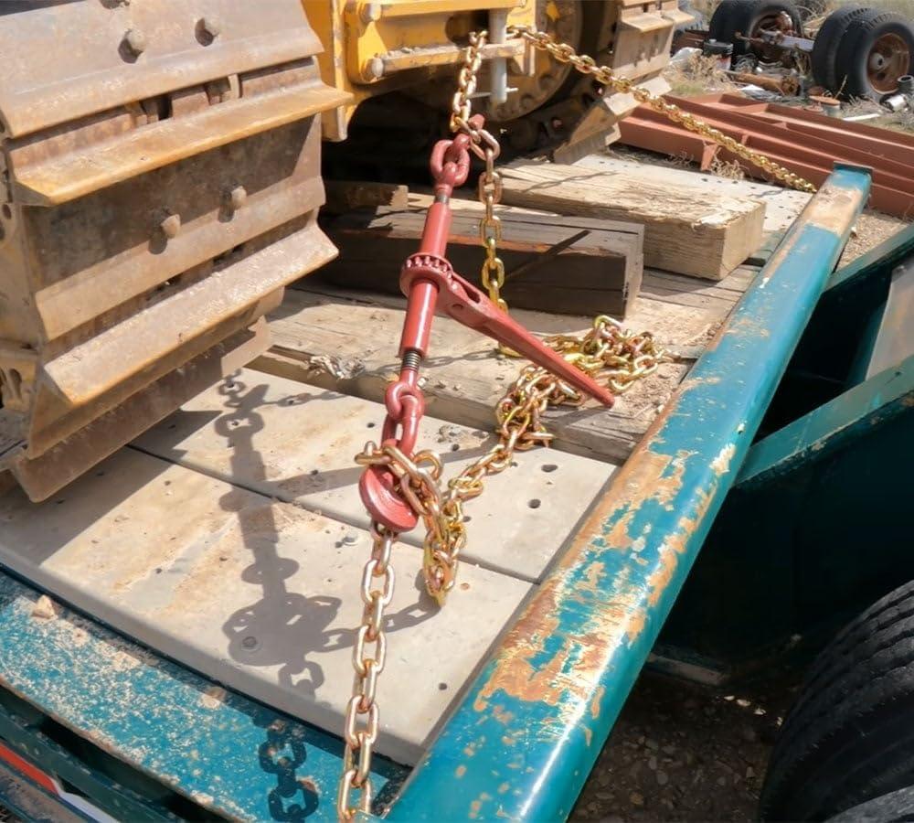 imageMytee Products 2 Pack 38quot x 16 Grade 70 Transport Binder Chain  Made in USA with G70 Grab Hooks  Tow Transport Binder Chain  6600 Lbs WLL38 x 20