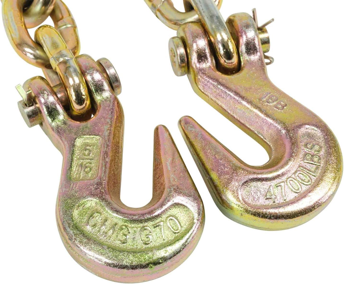 imageMytee Products 2 Pack 38quot x 16 Grade 70 Transport Binder Chain  Made in USA with G70 Grab Hooks  Tow Transport Binder Chain  6600 Lbs WLL516 x 16