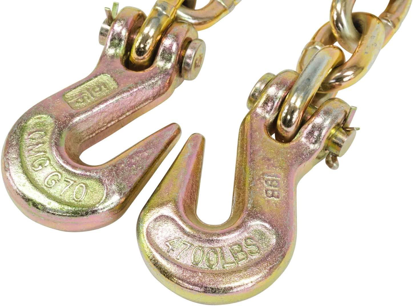 imageMytee Products 2 Pack 38quot x 16 Grade 70 Transport Binder Chain  Made in USA with G70 Grab Hooks  Tow Transport Binder Chain  6600 Lbs WLL516 x 20