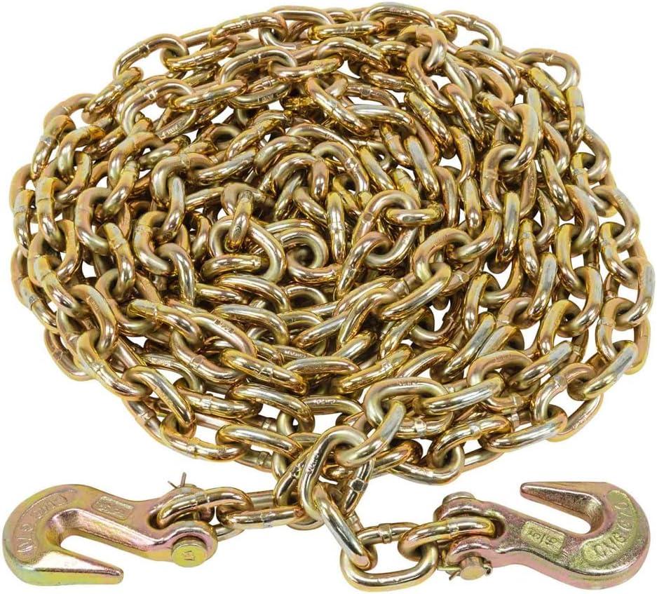 imageMytee Products 2 Pack 38quot x 16 Grade 70 Transport Binder Chain  Made in USA with G70 Grab Hooks  Tow Transport Binder Chain  6600 Lbs WLL516 x 20