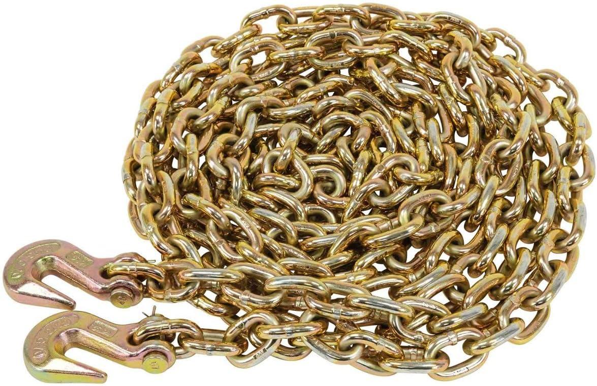 imageMytee Products 2 Pack 38quot x 16 Grade 70 Transport Binder Chain  Made in USA with G70 Grab Hooks  Tow Transport Binder Chain  6600 Lbs WLL516 x 20