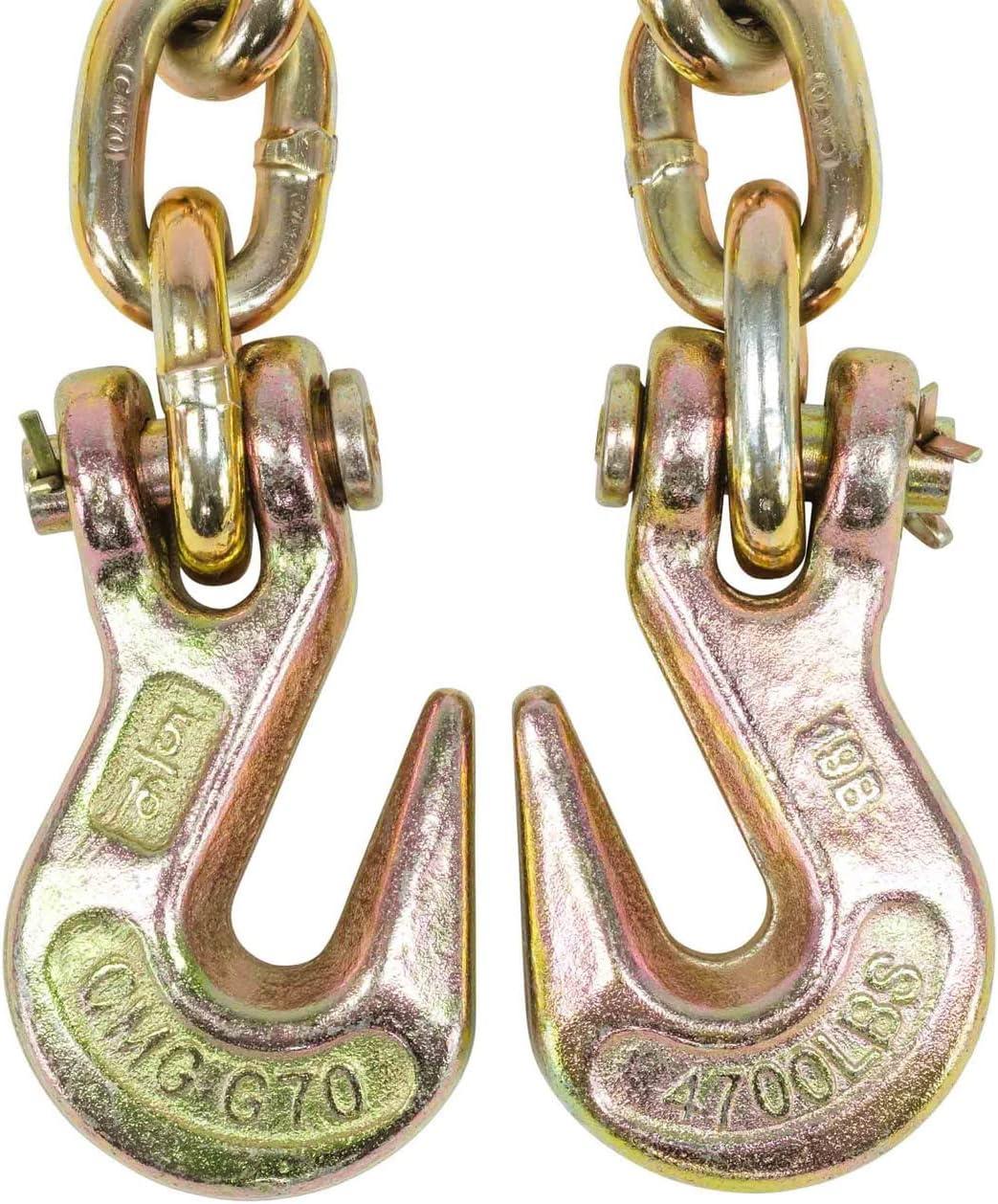 imageMytee Products 2 Pack 38quot x 16 Grade 70 Transport Binder Chain  Made in USA with G70 Grab Hooks  Tow Transport Binder Chain  6600 Lbs WLL516 x 25