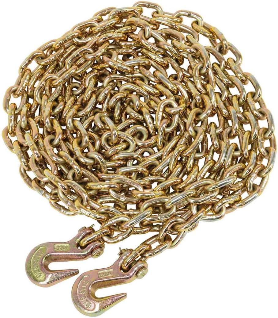 imageMytee Products 2 Pack 38quot x 16 Grade 70 Transport Binder Chain  Made in USA with G70 Grab Hooks  Tow Transport Binder Chain  6600 Lbs WLL516 x 25