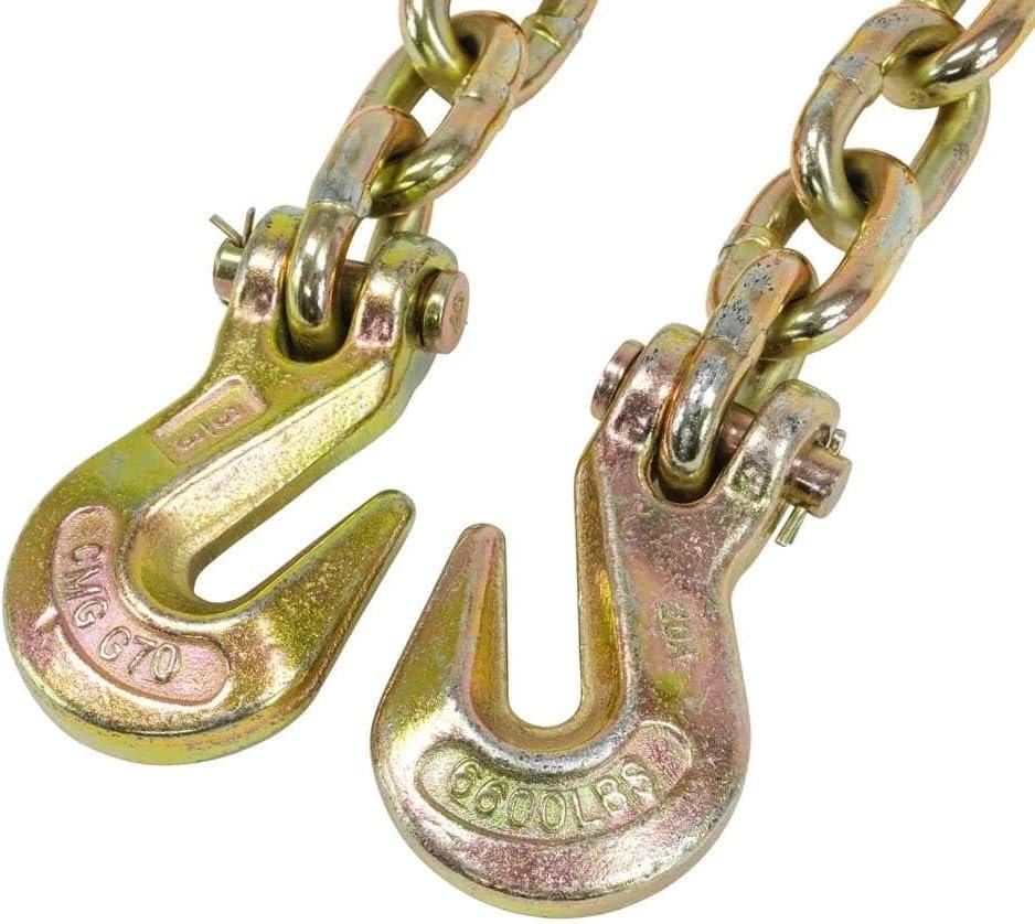 imageMytee Products 2 Pack 38quot x 16 Grade 70 Transport Binder Chain  Made in USA with G70 Grab Hooks  Tow Transport Binder Chain  6600 Lbs WLL516 x 25