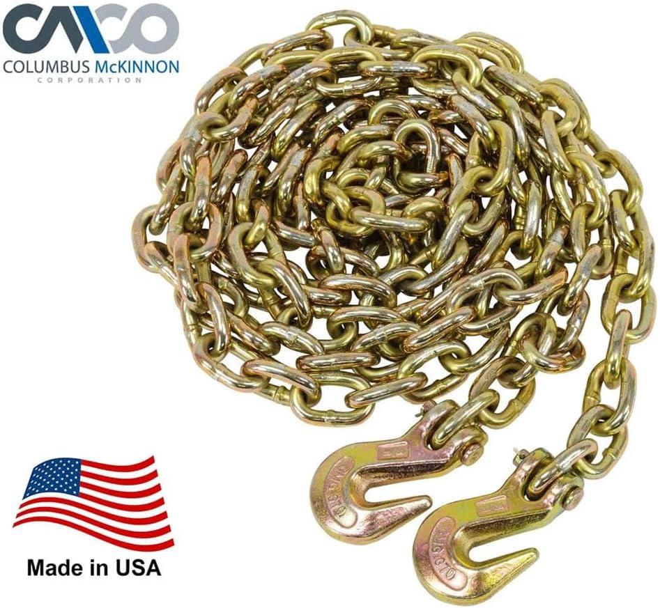 imageMytee Products 2 Pack 38quot x 16 Grade 70 Transport Binder Chain  Made in USA with G70 Grab Hooks  Tow Transport Binder Chain  6600 Lbs WLL516 x 25