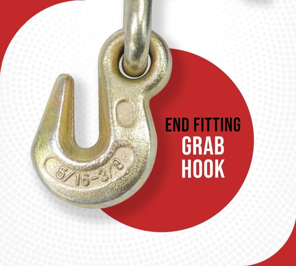 imageMytee Products 2 Pack 516quot  38quot Ratchet Chain Binder wRubber Grips  7100 lbs WLL Closed Body Ratchet Lever Load Binder  Tie Down Hauling Chain Binders for Flatbed Truck Trailer2  Pack