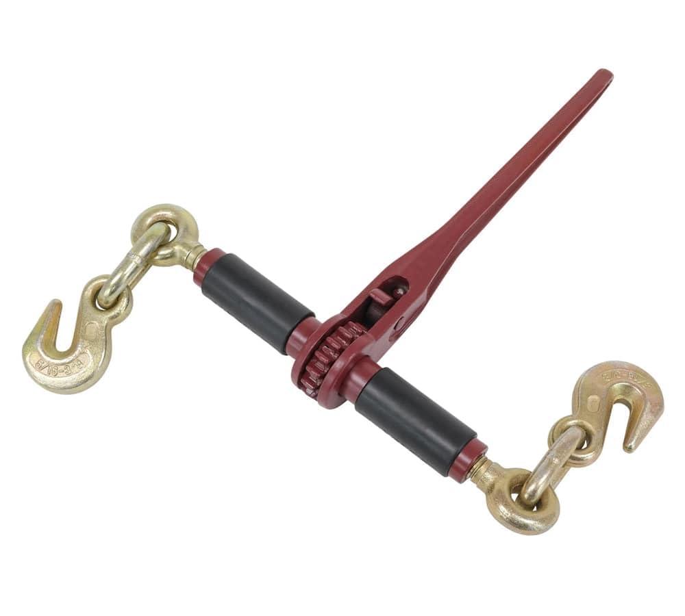 imageMytee Products 2 Pack 516quot  38quot Ratchet Chain Binder wRubber Grips  7100 lbs WLL Closed Body Ratchet Lever Load Binder  Tie Down Hauling Chain Binders for Flatbed Truck Trailer2  Pack