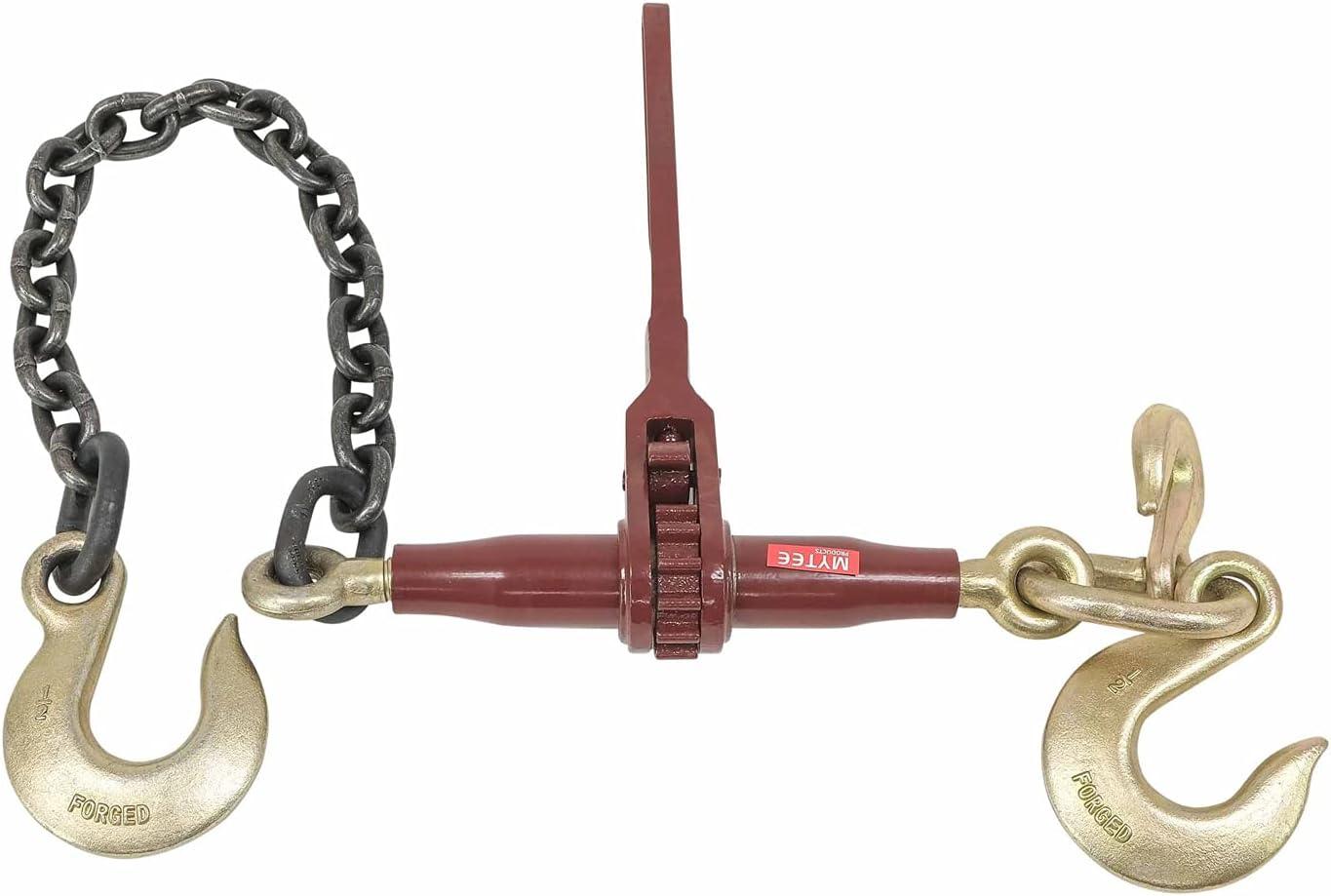 imageMytee Products 2 Pack Ratchet Pro Binder w 38quot Grab ampamp 12quot Sling Hook ampamp 2 G8 Chain ampamp 12quot Sling Hook 7100 WLL1  Pack