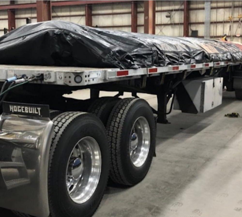 imageMytee Products 2 Pack Super Light Steel Tarp 16 x 27 for Flatbed ampamp Semi Trucks  Made of Light Weight 14oz Vinyl  Waterproof Tarp Comes with 2 Row of DRingsBlack