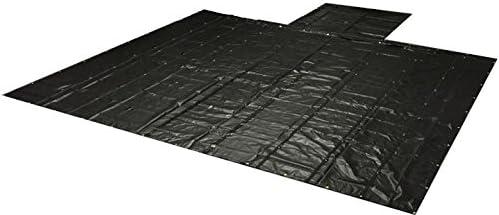 imageMytee Products 24 x 30 Flatbed Trailer Lumber Tarp with 8 FT Drop  Heavy Duty Black 18 Oz Vinyl Waterproof Tarp for TruckTrailers to Protect Cargo from Wind Rain Snow and Sun