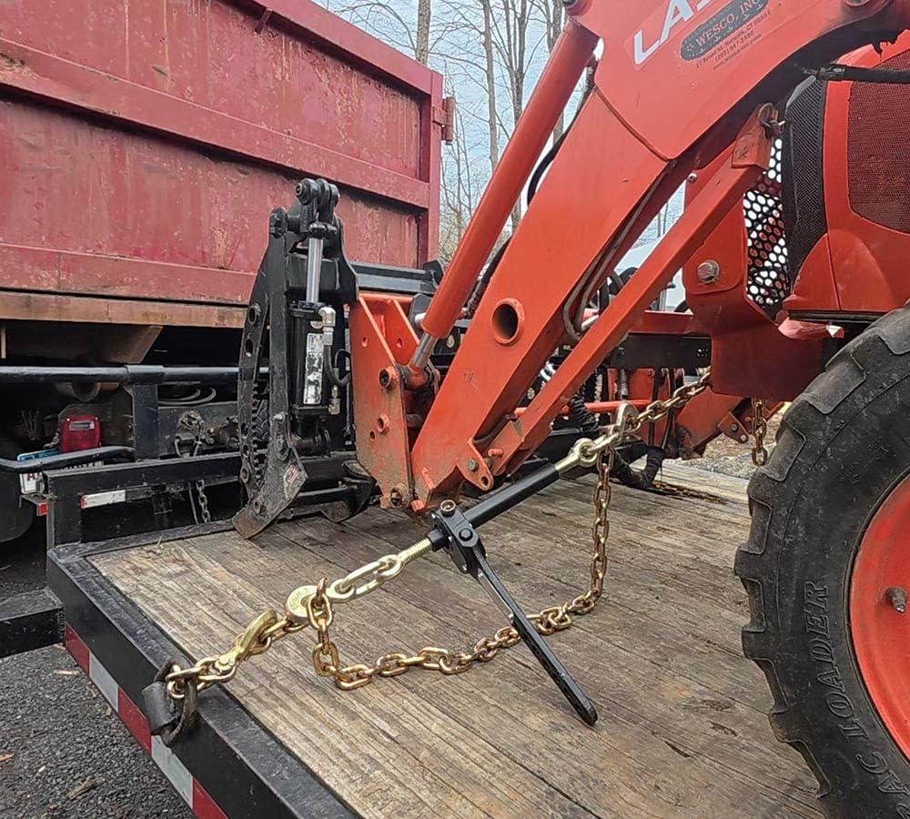 imageMytee Products 4 Pack 14quot x 20 Transport Binder Chain Grade 70 with Grab Hook  3150 LBS WLL Transport Binder Tow Chain with Hooks  Towing Equipment  Gold Chromate1  Pack