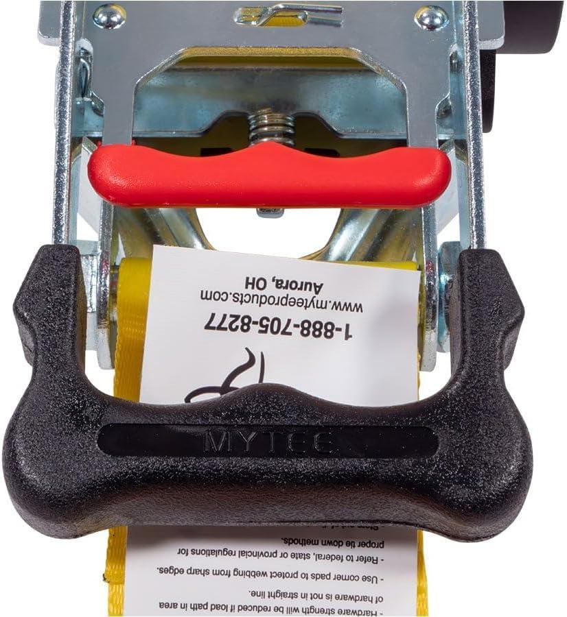 imageMytee Products 4 Pack 2quot x 10 Auto Retract Ratchet Straps  Quick n Easy Retractable Ratchet Straps with Coated S Hook Tiedowns for Motorcycles ATVs Bikes Tight ampamp Secure Pickup Trailer TieDown8  Pack