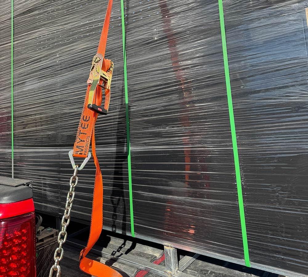 imageMytee Products 4 Pack 2quot x30 Orange Ratchet Strap with Chain Anchor  4000 Lbs WLL High Abrasion Heavy Duty Tie Down Cargo Truck Straps with Chan Anchor for Flatbed Truck Trailers PickupOrange