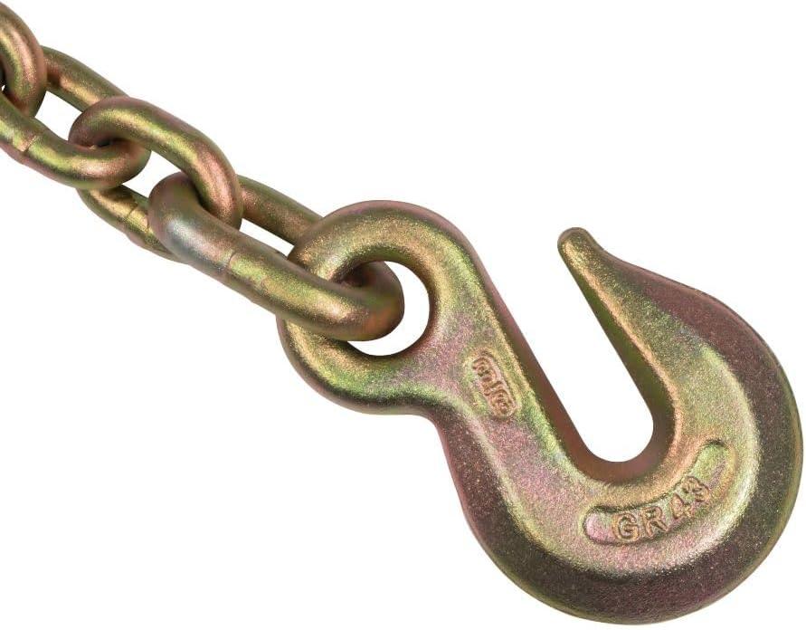 imageMytee Products 4 Pack 2quot x30 Orange Ratchet Strap with Chain Anchor  4000 Lbs WLL High Abrasion Heavy Duty Tie Down Cargo Truck Straps with Chan Anchor for Flatbed Truck Trailers PickupYellow