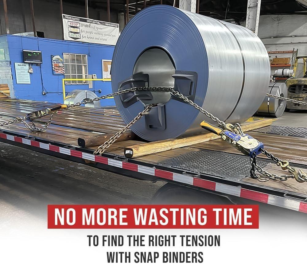 imageMytee Products 4 Pack 38quot  12quotEasy Ratchet Chain Binder with Grab Hooks ampamp 6000 lbs WLL  Heavy Duty Tie Down Ratchet Load Binder for Flatbed Trailers ampamp Trucks8  Pack