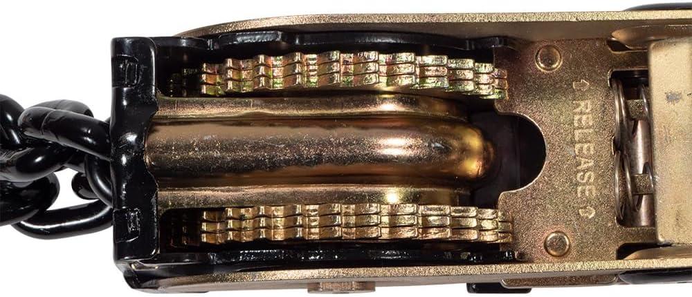 imageMytee Products 4 Pack Easy Ratchet Chain Load Binder with 516quot Grab ampamp 38quot Slip Hook 5400 lbs WLL Easy Ratcheting Chain Binder for Heavy Machinery Vehicles or Bulky Cargo2 Pack