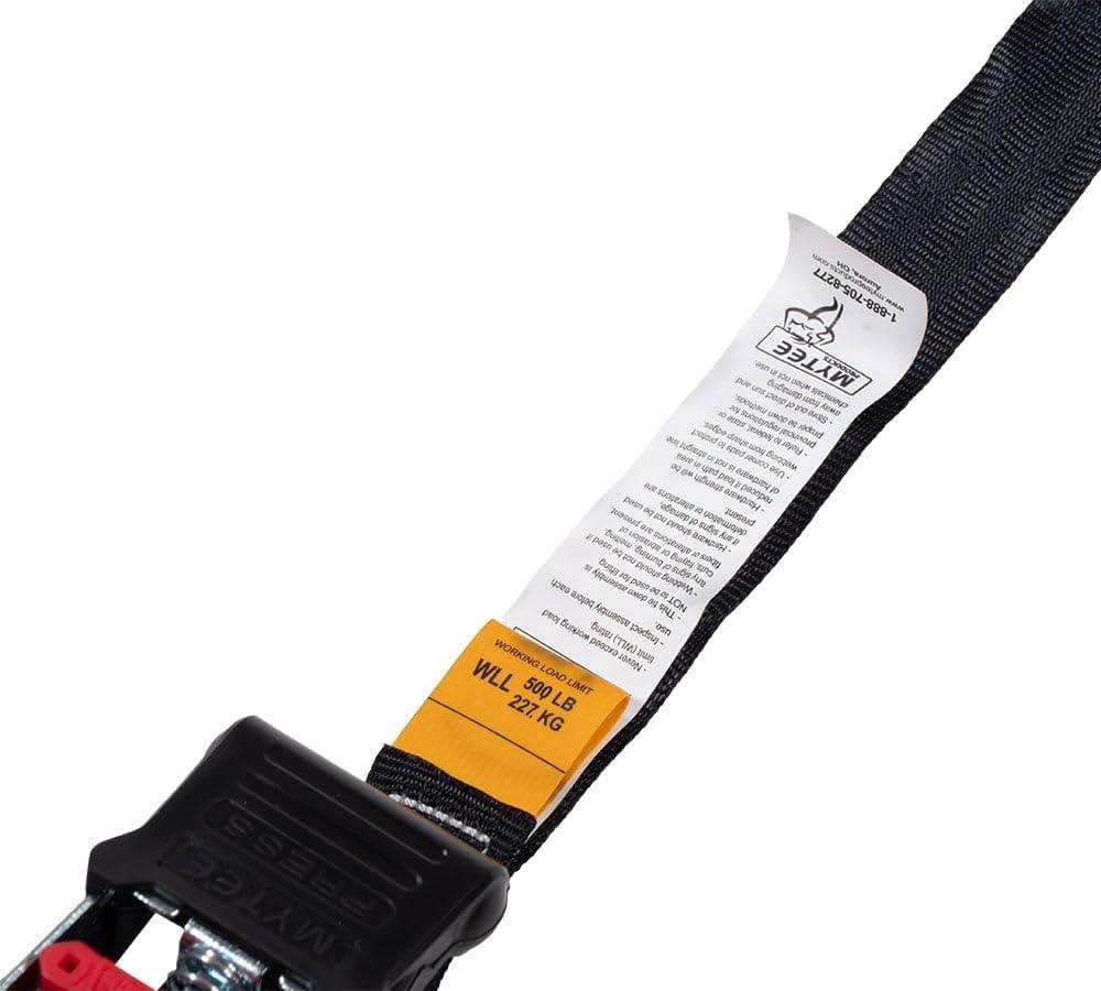 imageMytee Products 4 Pack Orange Auto Retract NORATCHETING Ratchet Straps  1quot x 12 Retractable Ratchet Straps with Zinc Coated S Hook Tiedowns for Motorcycles ATVs Bikes Trailer TieDownBlack