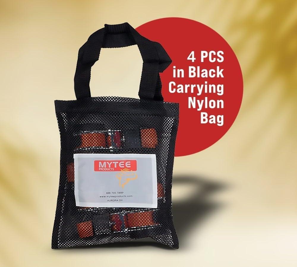 imageMytee Products 4 Pack Orange Auto Retract NORATCHETING Ratchet Straps  1quot x 12 Retractable Ratchet Straps with Zinc Coated S Hook Tiedowns for Motorcycles ATVs Bikes Trailer TieDownOrange